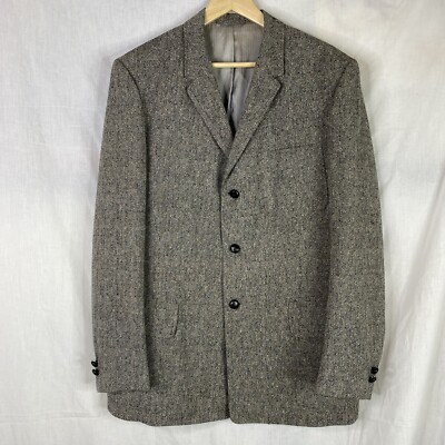 Rainbow Speckled Striped Tweed 3-button sport coat blazer back