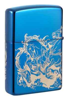 Zippo 48787, Greek Mythology 2-Sided High Polish Blue Lighter
