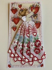Gorgeous New Valentine Angel Handkerchief Card Mailable 