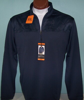 PEBBLE BEACH Golf long sleeve DRY LUX performance zip PULL-OVER sz 2XL NAVY