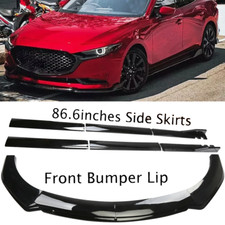 Glossy Front Lower Bumper Lip Splitter Spoiler Side Skirt For Mazada 3 I