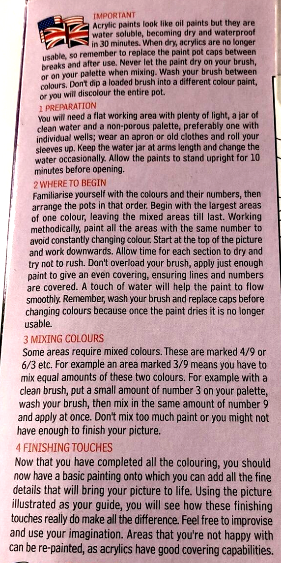 Reeves Painting By Numbers Kit Lighthouse PPA18 Acrylic Paints New