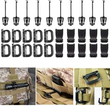 30Pcs Tactical Gear Clip Molle Attachments Elastic String Strap Camping Tool Kit