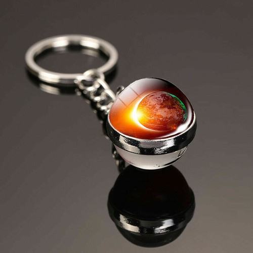 Solar System Planet Galaxy Nebula Keychain Glass Ball Pendant Luminous Keyrings. - Bild 20 von 41