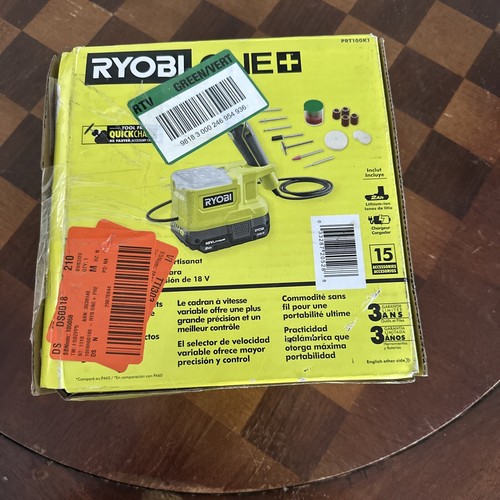RYOBI 18V PRECISION CORDLESS ROTARY TOOL KIT PRT100K1 w/BATT & CHARGR used - Picture 2 of 3
