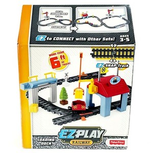 Fisher-Price EZ Play Railway Basic Track – 18 Gleisteile, über 2 Meter Strecke, Für Kleine Kinder