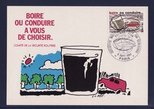 carte  1er jour    boire ou conduire   sécurité  routière  75 Paris    1981