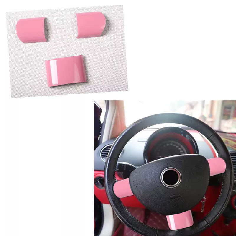 3x PINK Steering Wheel Cover TRIM for VW Volkswagen Beetle 2003