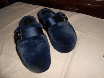 SHELLYS LONDON Blue BUCKLE SLIPPER PLATFORM SLIP ON CLOGS EU 37 US 