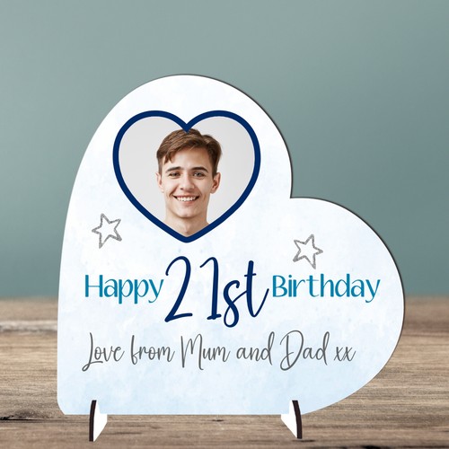 Personalised Birthday Heart Plaque with Photo Any Age 18th/21st/30th Keepsake - Picture 10 of 48