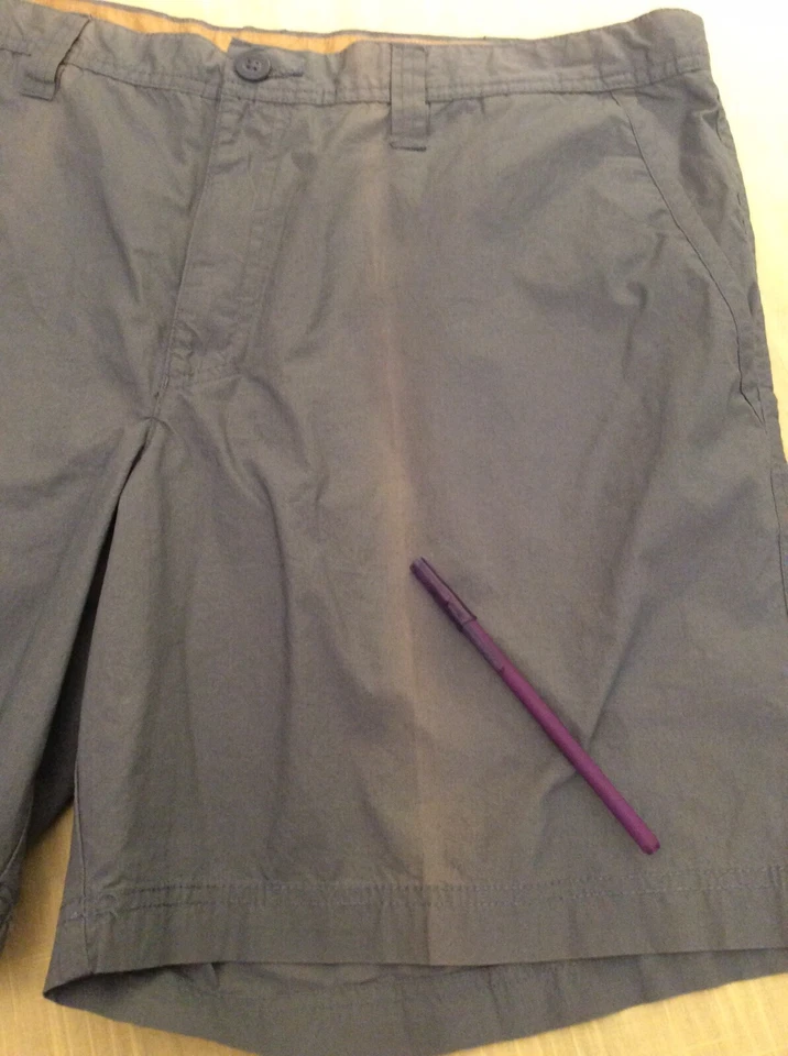 Columbia Flat Front Slate Blue 40W Cotton Shorts Good Utility Shorts FLAWS - Image 4 of 4