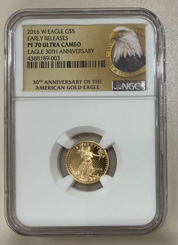 2016-W Eagle G$5 Early Releases PF70 Ultra Cameo Eagle 30th Anniversary