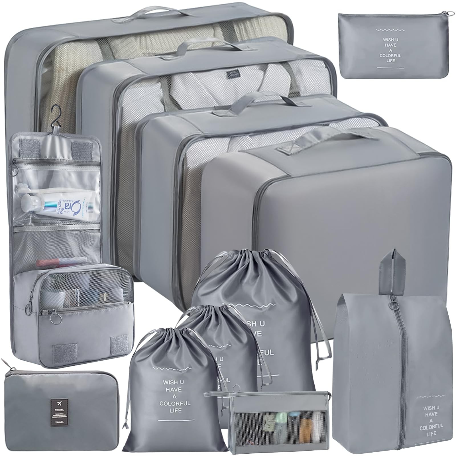 SaiXuan Set Organizer per Valigia 12 Pezzi, Organizer Viaggio,Organizer (b3Q)