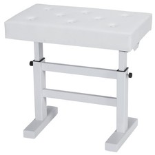 Hydraulic Lifting Piano Keyboard Bench Padded Seat Leather Vanity Bookcase Stool