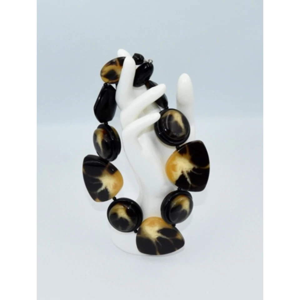 Collar llamativo Angela Caputi Italia enorme imitación resina tortuga chocker Foto 2 de 4
