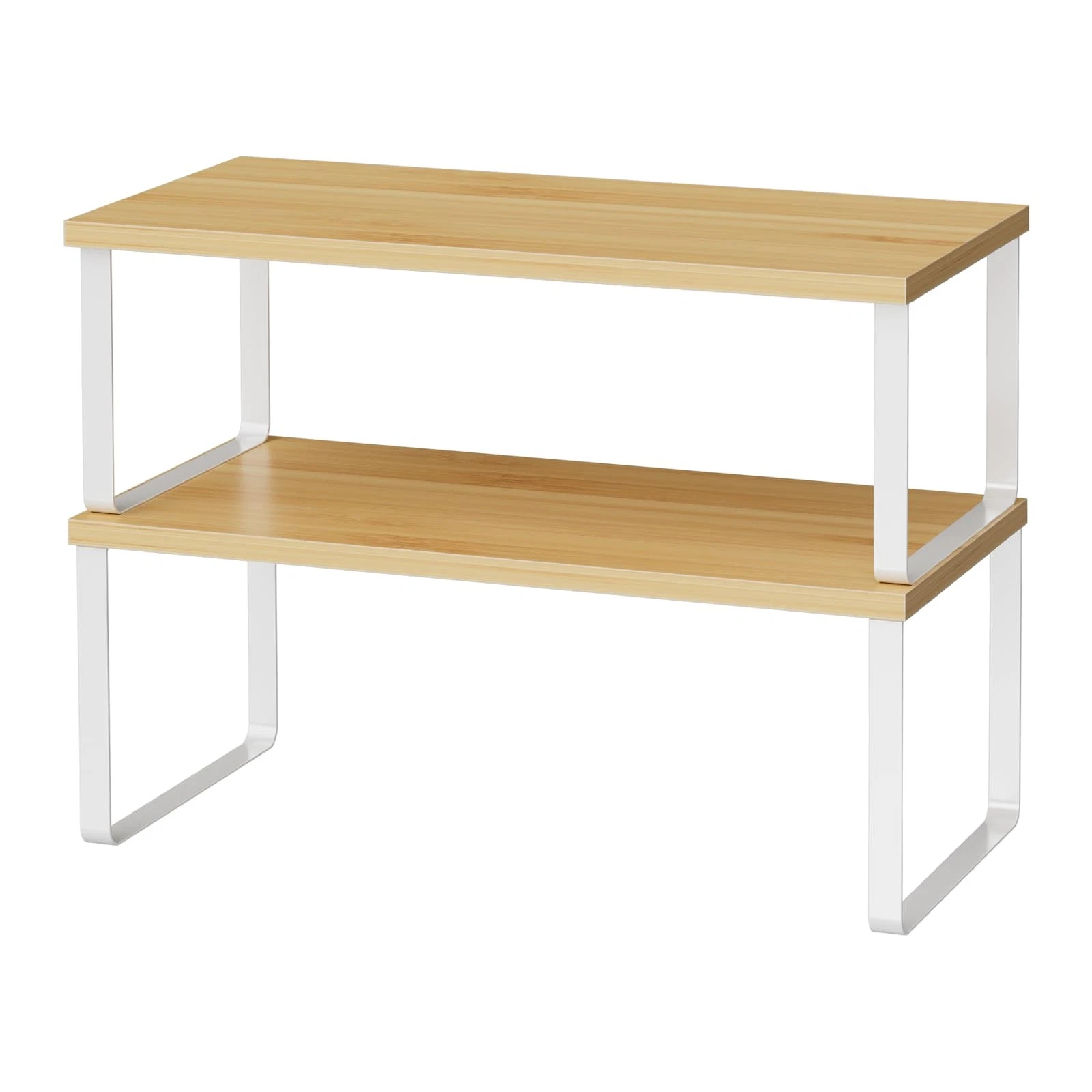 Cabinet Shelf Organizers, 15.7 inches Large Kitchen Counter Shelf, Set of 2 W...