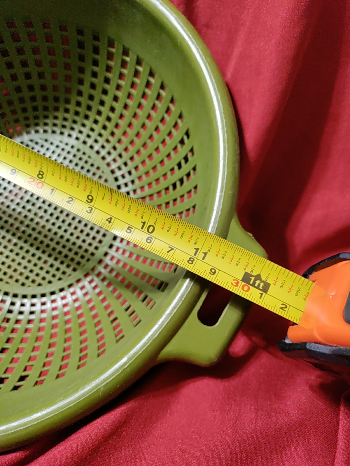 Vintage MCM Avocado Olive Green Max Klein Co Strainer Colander  1970s Kitchen