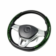 2pcs Carbon Fiber Car Steering Wheel Cover Non-slip For Mercedes-benz 15 Dia.