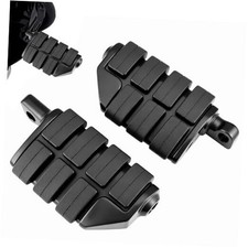 Black Motorcycle Foot Pegs   Male Mount Rider/Passenger Footrests   Wide Higway