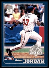 Brian Jordan 2001 Topps Opening Day #7 Braves MLB READ FREE SHIP AutographDen