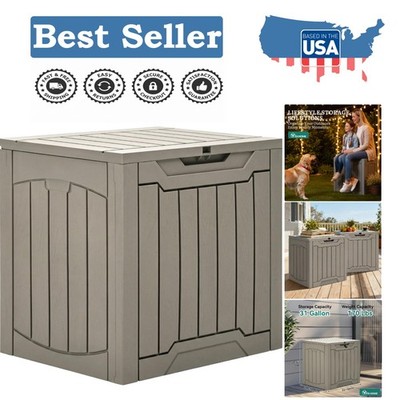 Stylish Lockable 31-Gallon Outdoor Storage Box - Waterproof & UV-Resistant