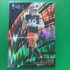 2025 Panini Select Carson Schwesinger Red And Green Club Level Shock RC