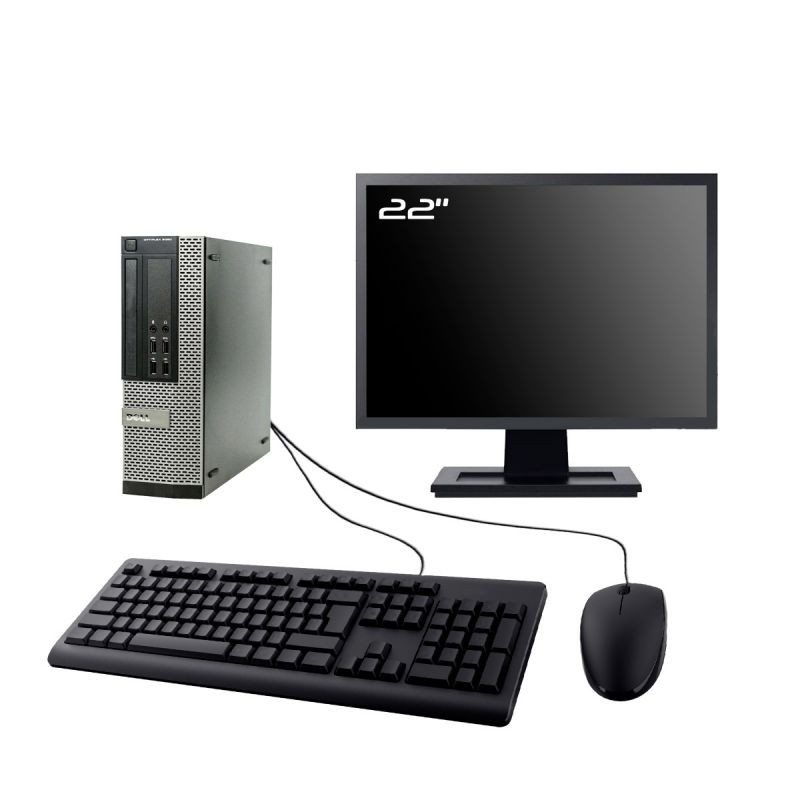 PC Dell Optiplex 9020 SFF Ecran 22" Intel I3-4130 RAM 16Go SSD 500Go Wifi W11