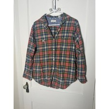 Camisa de Franela Cuadrada Banana Republic Años 80 De Colección Tartán Escocés Cuadros Rojo Azul Verde LG