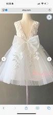 Ivory Flower Girl Dress With 3D Flowers 4t/5t