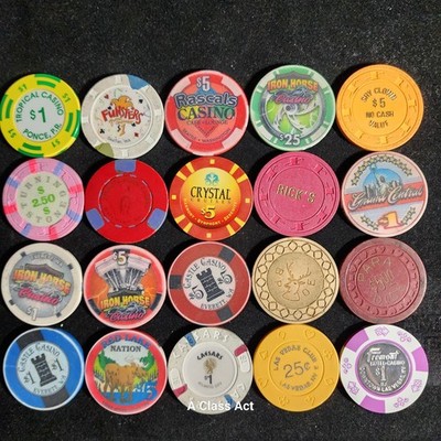 20, Different Vintage Casino Chips Lot. See Photos. Our  B2313