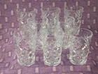 8) Anchor Hocking Vtg. ~Star of David~ 8oz. Clear Glass Tumblers *FREE SHIPPING*