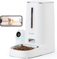 Automatic Cat Feeder with Rotating Camera,1080P HD Video with Night Vision, 5G W