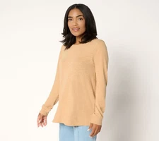 LOGO Principles by Lori Goldstein Women's Top Sz L 100% Cotton Brown A698981