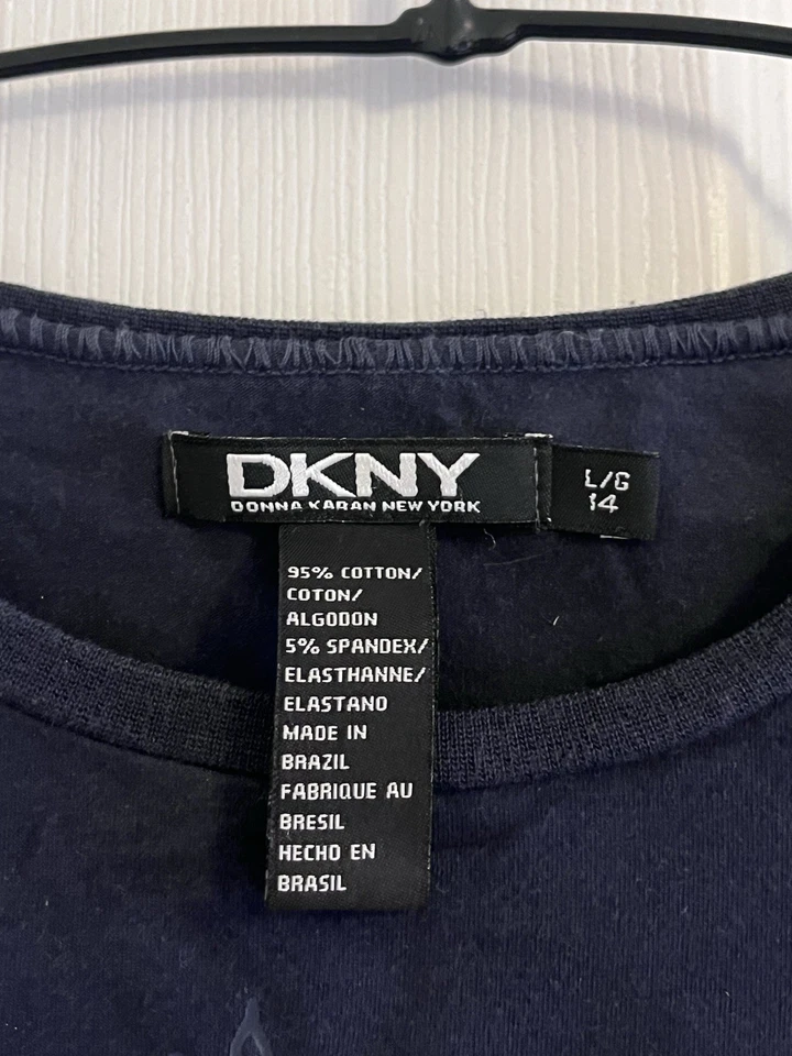 DKNY Top Girls Kids 14 Years Excellent Condition Navy - Image 3 of 4