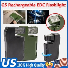 G5 Rechargeable EDC Flashlight, 400 Lumens Dual Light Sources Mini Flashlight KU