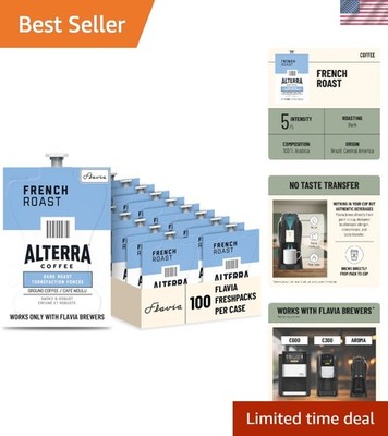 Alterra French Roast Coffee Freshpacks works only with Brewers, Dark Roast Ca...