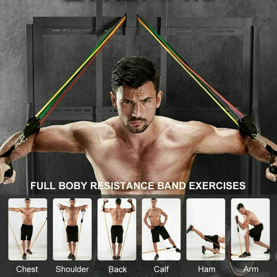 10 peças bandas de resistência para exercícios em casa ioga crossfit fitness treinamento  - Imagem 3 de 4