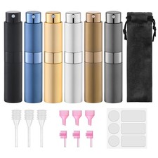 Lulupack Travel Perfume Bottle Refillable Cologne Atomizer Mini 8ml 6PCS Brown