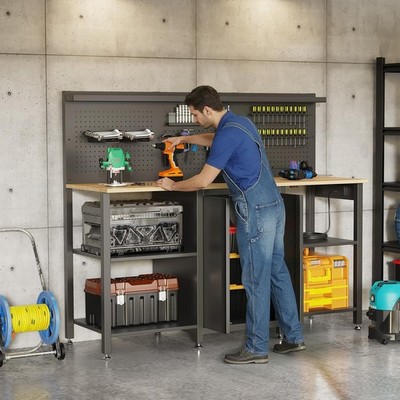 60'' Heavy Duty Workbench Cabinet 2000LBS with Tool Organizer & Charging Station
