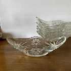Vintage Set of 6 Anchor Hocking EAPC Star of David Relish Dish Banana Split Boat