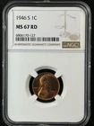 1946-S  1C RD  Lincoln Wheat One Cent NGC MS67RD   6806170-127