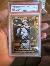 2024 Topps Gilded Babe Ruth Gold Wave 50/75 Graded Gem Mint 10 Card