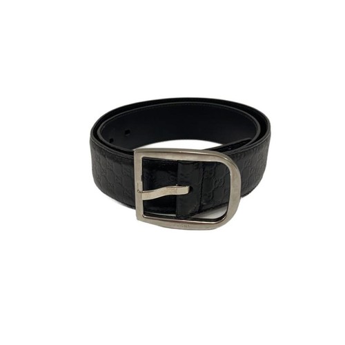 Used GUCCI◆Belt/Leather/BLK/Allover pattern/Men's/44971/MICRO GUCCISSIMA//