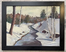 1971 SIGNED CAL ORIGINAL WINTER OIL PAINTING