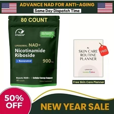 NAD+ Supplement for Anti-Aging Energy Focus & Nicotinamide Riboside Resveratrol/
