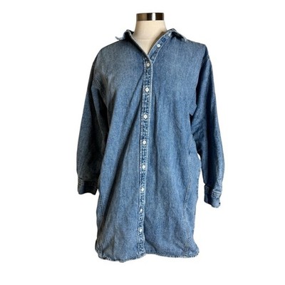 Universal Thread Denim Button Front Shirt Dress Women's Size Medium Western  | eBay