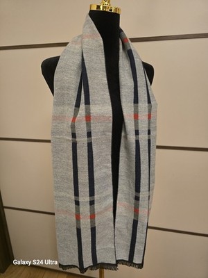 Original Burberry Vintage Wendeschal 100% Lambswool Made In England Blau/grau