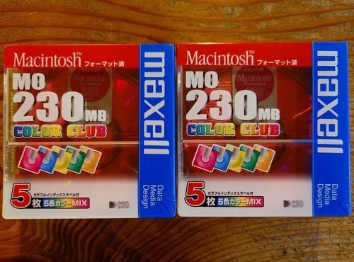 MO Disc maxell for Data 230MB 3.5 in Macintosh Mac Format set of 10 Sealed Japan