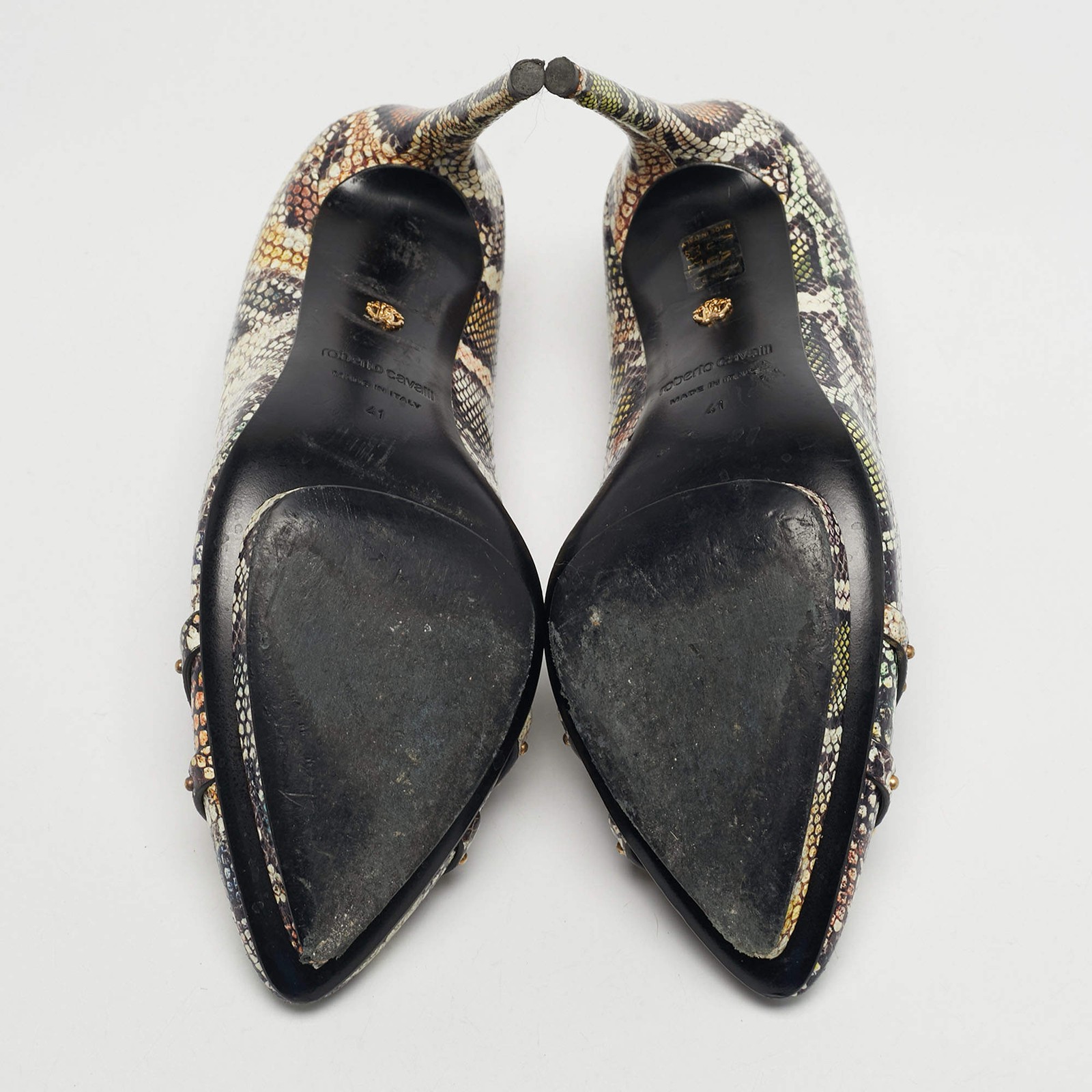 Roberto Cavalli Size 41 Multicolor Python Embosse… - image 7