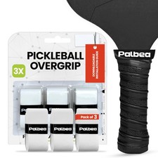 Pickleball OverGrip Tape Pack of 3 Extra Tacky White Pickleball Grip.